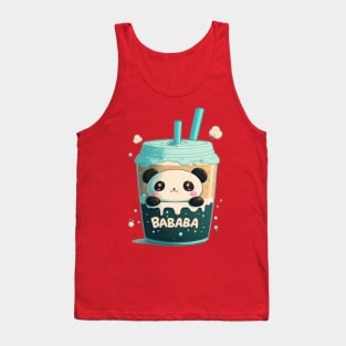 Kawaii Cute Panda Bubble Tea Tank Top